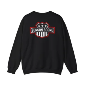 Black Benson Boone stars and stripes crest back print sweatshirt