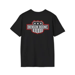 Benson Boone American Heart shield logo t-shirt back black