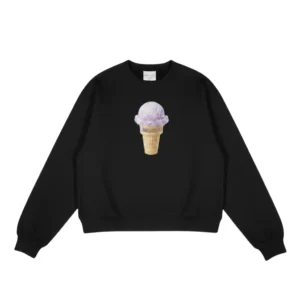 Black Benson Boone sweatshirt with purple ice cream cone front print