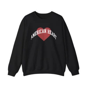 Black Benson Boone American Heart sweatshirt with red heart front print