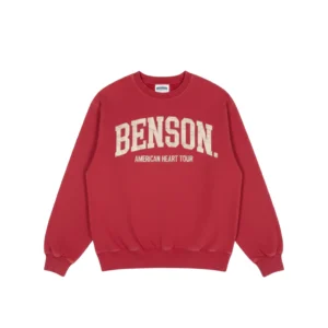 Washed red Benson Boone American Heart Tour varsity front print