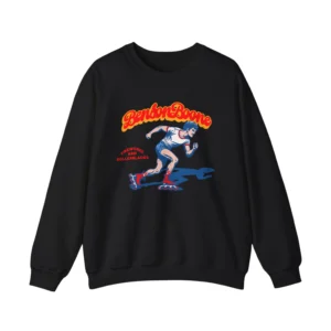 Black Benson Boone sweatshirt with retro rollerblading illustration front print