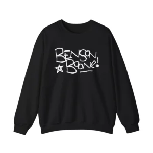 Black Benson Boone sweatshirt with handwritten scrawl signature front print