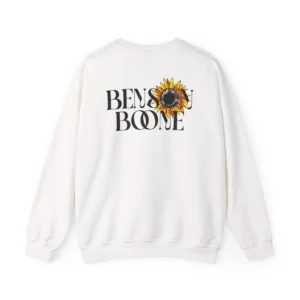 White Benson Boone sunflower name back print sweatshirt