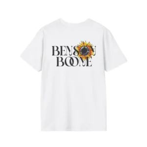 Benson Boone sunflower logo t-shirt back white