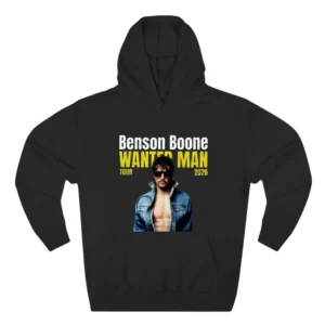 Black Benson Boone Wanted Man Tour denim photo front print hoodie