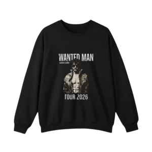 Black Benson Boone Wanted Man Tour portrait front print sweatshirt