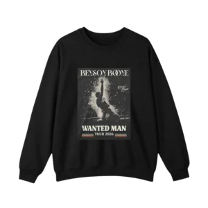 Black Benson Boone Wanted Man Tour poster front print sweatshirt