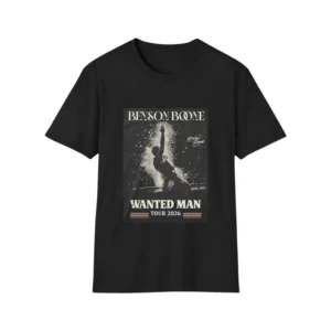 Black Benson Boone Wanted Man Tour poster front print t-shirt