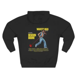 Black Benson Boone Hoodie back with Wanted Man Tour stage graphic